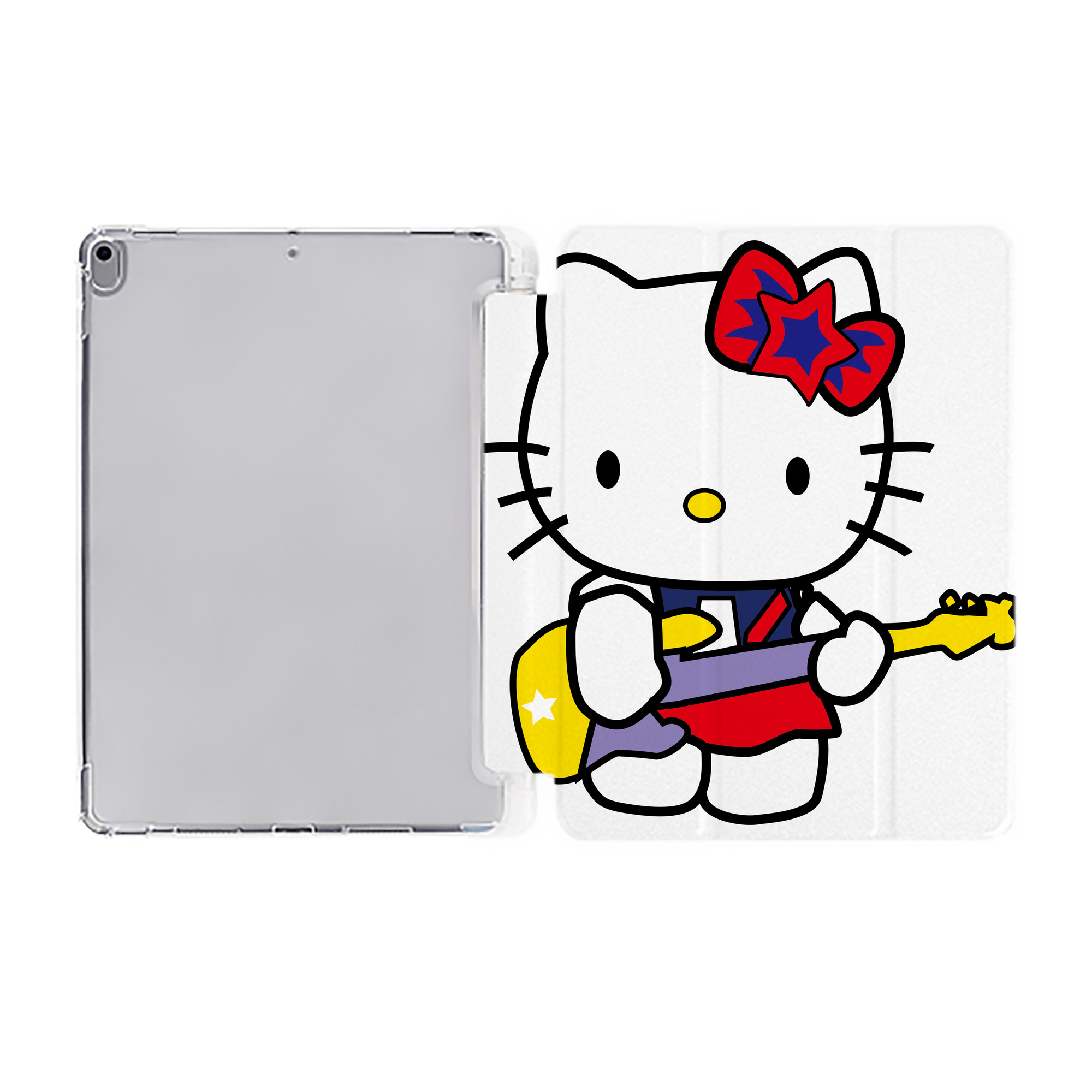 （画像用） Hello Kitty ハローキティ IPad ケース ペン収納付き 三つ折りスタンド PUレザー×シリコン 対応機種9.5/10.5/10.9インチ